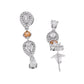 VOJ Silver Plated Yellow Stone Tear Drop Shaped AD Jewellery Set - Swadesiicart