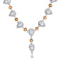 VOJ Silver Plated Yellow Stone Tear Drop Shaped AD Jewellery Set - Swadesiicart