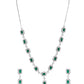 VOJ Silver Plated Green Stone Geometrical Shaped AD Jewellery Set - Swadesiicart