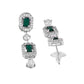 VOJ Silver Plated Green Stone Geometrical Shaped AD Jewellery Set - Swadesiicart