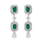 VOJ Silver Plated Green Stone Geometrical Shaped AD Jewellery Set - Swadesiicart