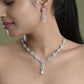 VOJ Silver Plated Geometrical Shaped AD Jewellery Set - Swadesiicart