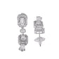 VOJ Silver Plated Geometrical Shaped AD Jewellery Set - Swadesiicart