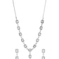 VOJ Silver Plated Geometrical Shaped AD Jewellery Set - Swadesiicart