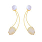 VOJ Gold Toned Pearl And Stone Studded Earrings - Swadesiicart