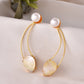 VOJ Gold Toned Pearl And Stone Studded Earrings - Swadesiicart