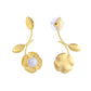 VOJ Gold Toned Floral Shaped Elegent Earrings - Swadesiicart