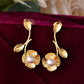 VOJ Gold Toned Floral Shaped Elegent Earrings - Swadesiicart