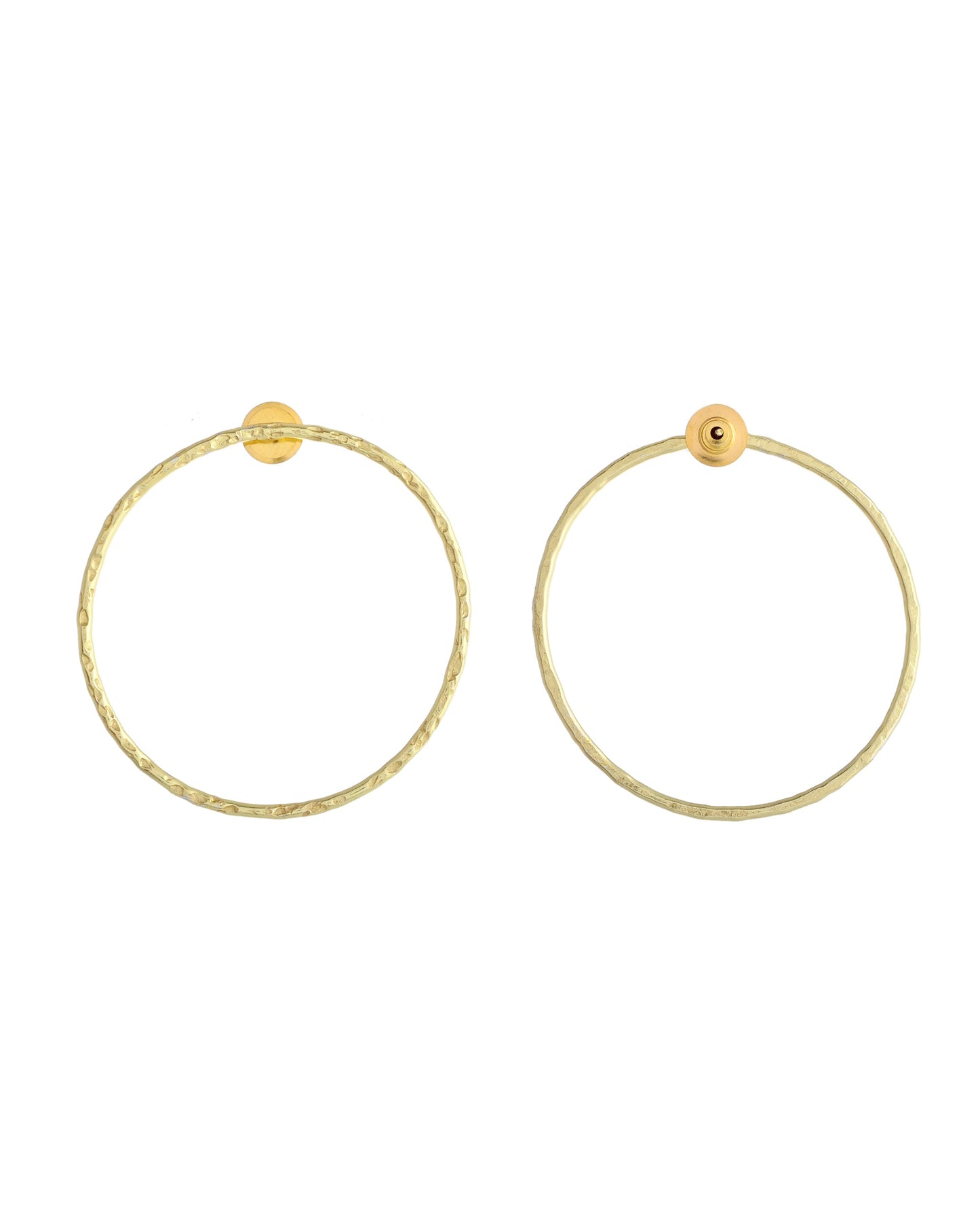 VOJ Gold Toned Circular Studs Earrings - Swadesiicart