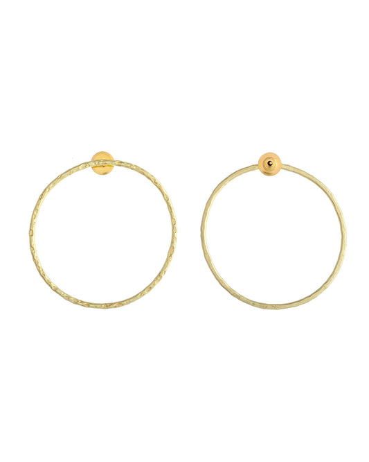 VOJ Gold Toned Circular Studs Earrings - Swadesiicart