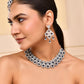 VOJ Silver-Plated Blue AD-Studded Elegent Jewellery Set - Swadesiicart