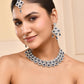 VOJ Silver-Plated Blue AD-Studded Elegent Jewellery Set - Swadesiicart