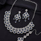 VOJ Silver-Plated Blue AD-Studded Elegent Jewellery Set - Swadesiicart