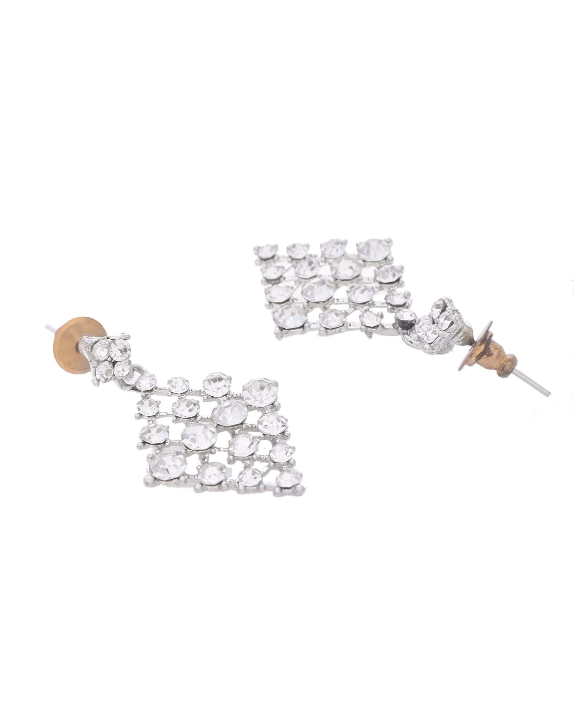 VOJ Silver-Plated AD-Studded Handcrafted Jewellery Set - Swadesiicart