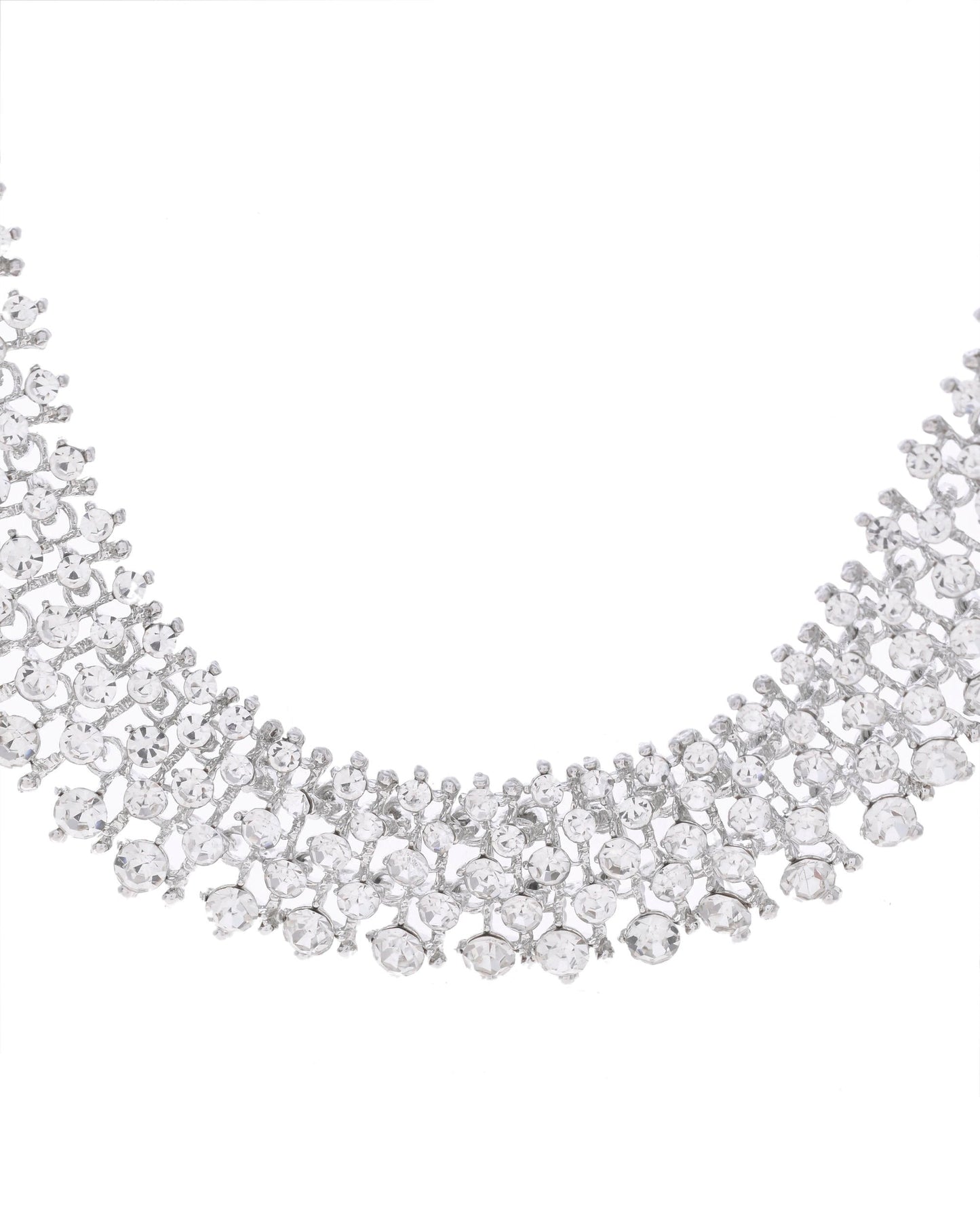 VOJ Silver-Plated AD-Studded Handcrafted Jewellery Set - Swadesiicart