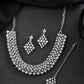 VOJ Silver-Plated AD-Studded Handcrafted Jewellery Set - Swadesiicart