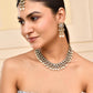 VOJ Gold-Polished White Beats Stuuded Handcrafted Jewellery Set - Swadesiicart