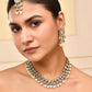 VOJ Gold-Polished White Beats Stuuded Handcrafted Jewellery Set - Swadesiicart