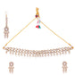 VOJ Gold-Polished White Beats Stuuded Handcrafted Jewellery Set - Swadesiicart