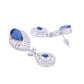 VOJ Silver-Plated Blue AD-Studded Tear Drop Shape Jewellery Set - Swadesiicart