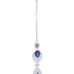 VOJ Silver-Plated Blue AD-Studded Tear Drop Shape Jewellery Set - Swadesiicart