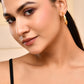 VOJ Gold-Polished Classic Half Hoop Earrings - Swadesiicart