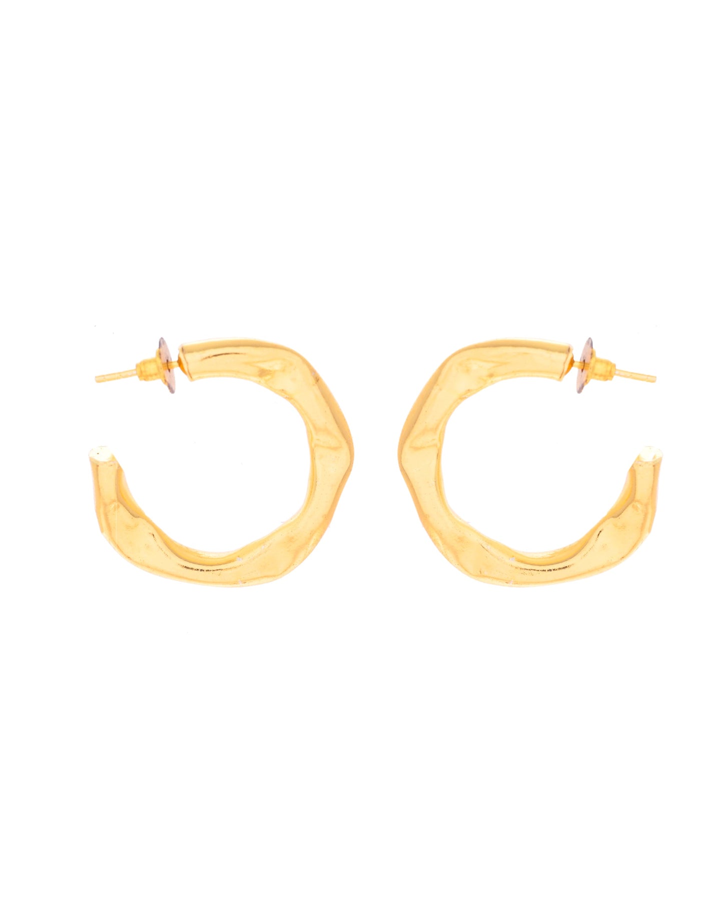 VOJ Gold-Polished Classic Half Hoop Earrings - Swadesiicart