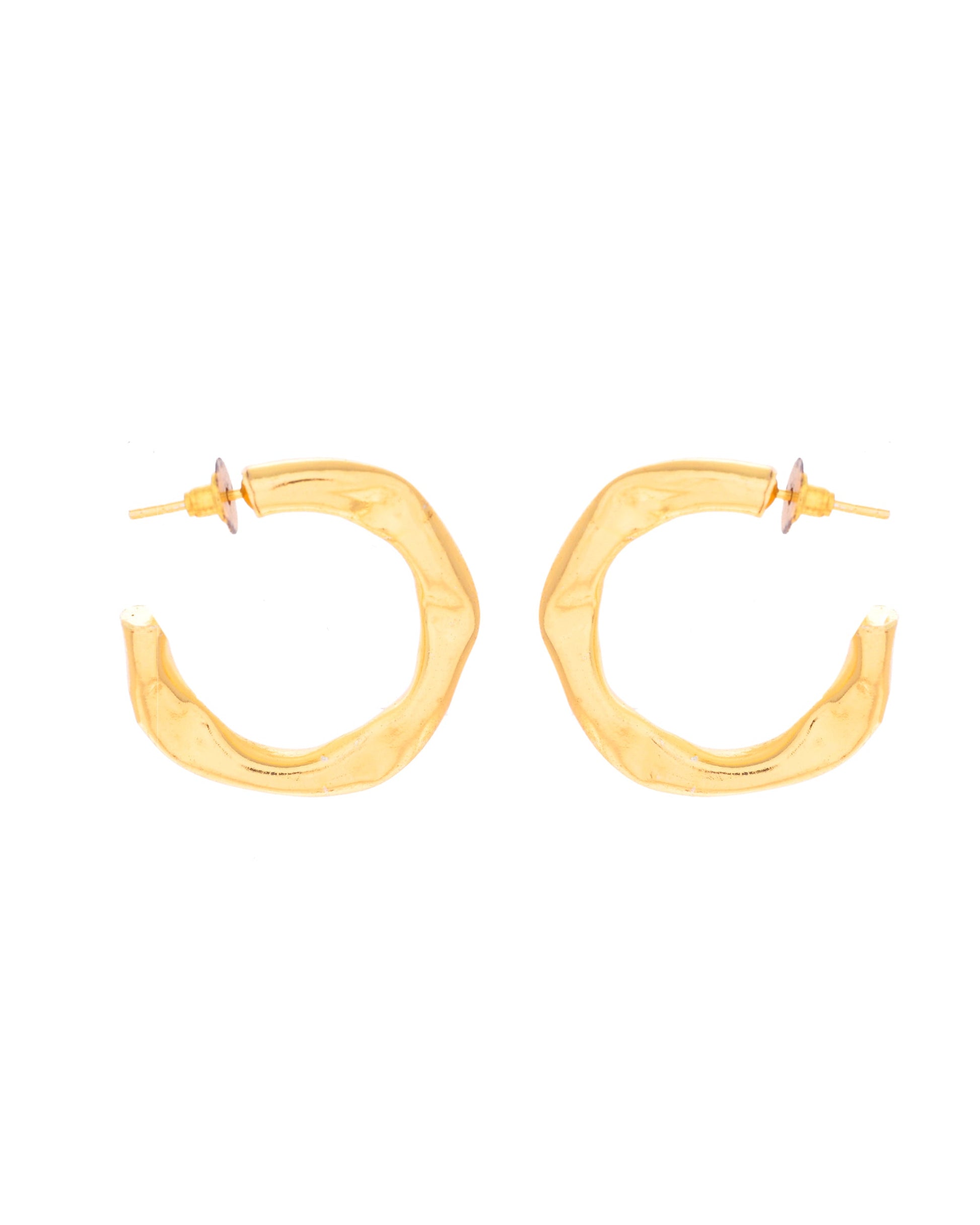 VOJ Gold-Polished Classic Half Hoop Earrings - Swadesiicart