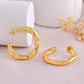 VOJ Gold-Polished Classic Half Hoop Earrings - Swadesiicart