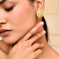 VOJ Gold-Polished Anti Tarnish Leaf Shape Earrings - Swadesiicart