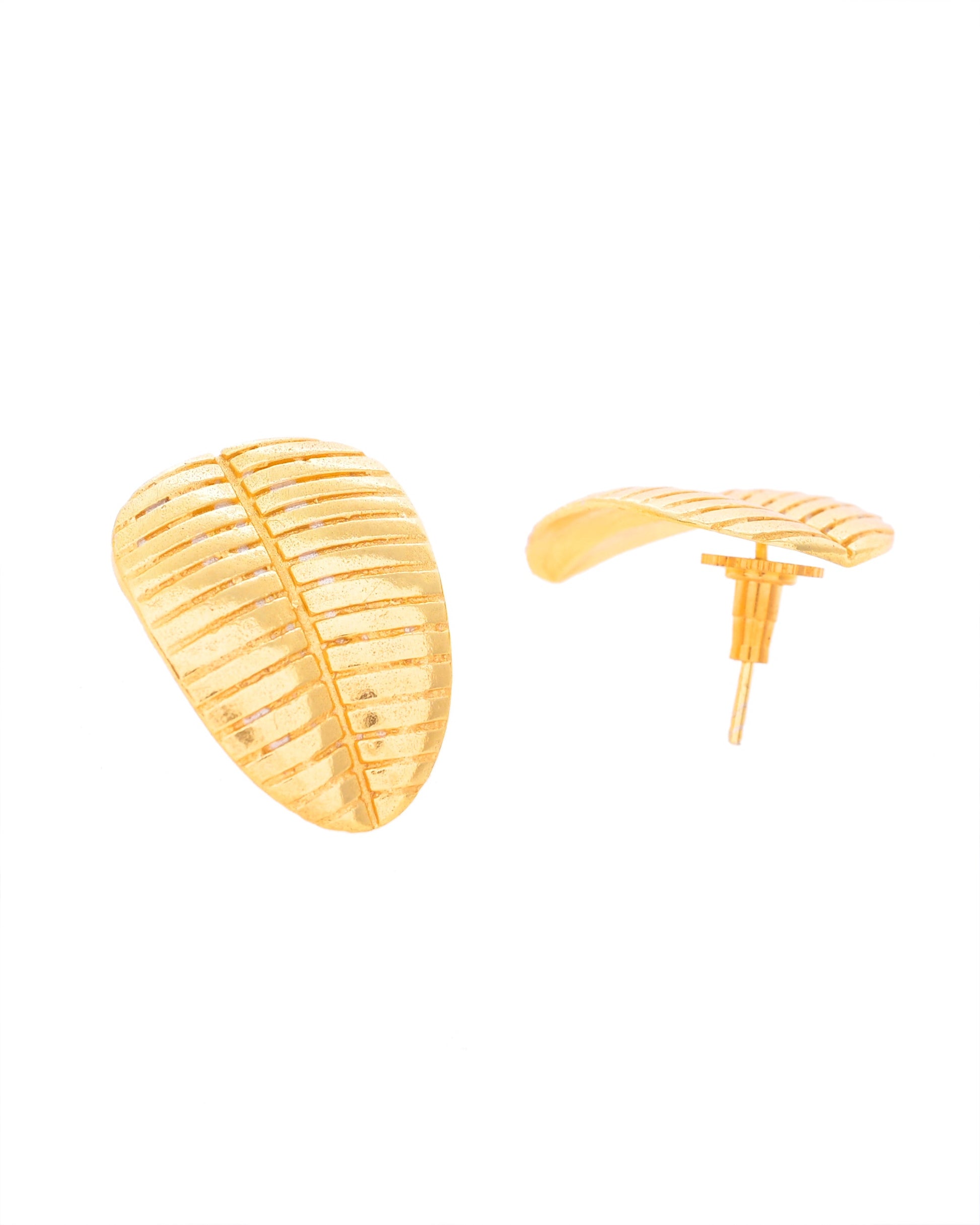 VOJ Gold-Polished Anti Tarnish Leaf Shape Earrings - Swadesiicart