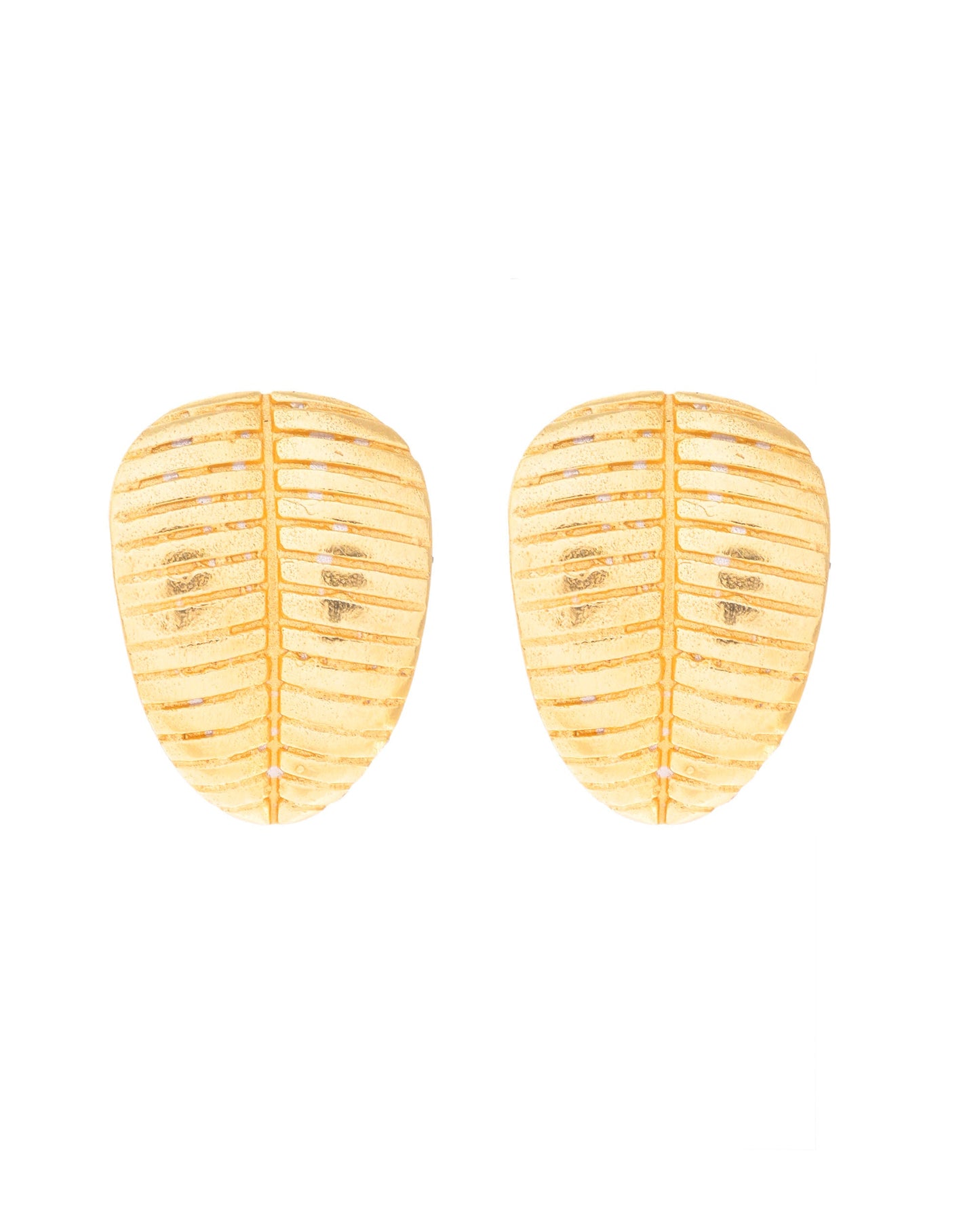 VOJ Gold-Polished Anti Tarnish Leaf Shape Earrings - Swadesiicart