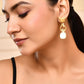 VOJ Gold-Polished Stone Studded Designer Anti Tarnish Earrings - Swadesiicart
