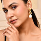 VOJ Gold-Polished Stone Studded Designer Anti Tarnish Earrings - Swadesiicart