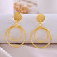 VOJ Gold-Polished Anti Tarnish Circle Stud Earrings - Swadesiicart