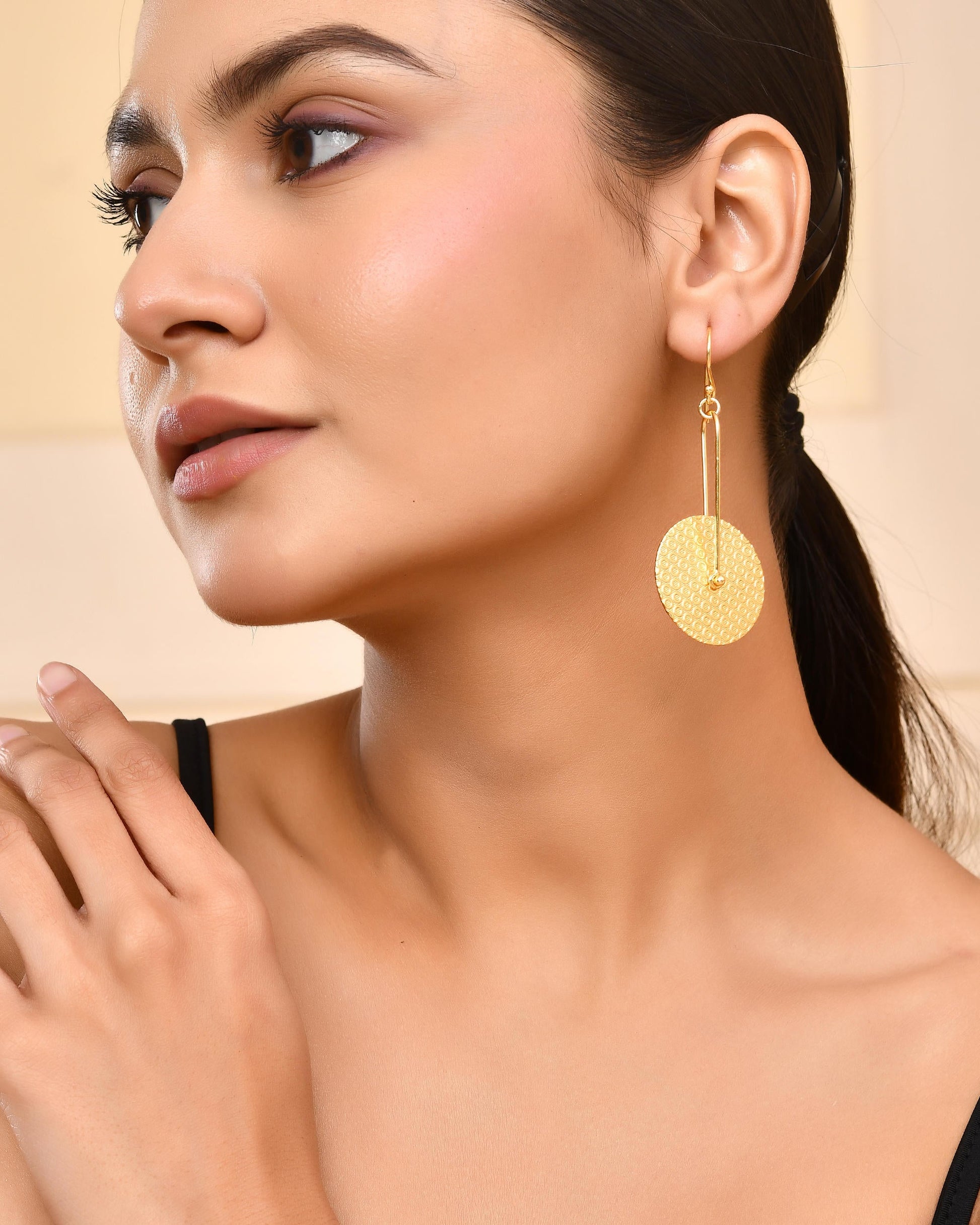VOJ Gold-Polished Anti Tarnish Classic Stud Earrings - Swadesiicart