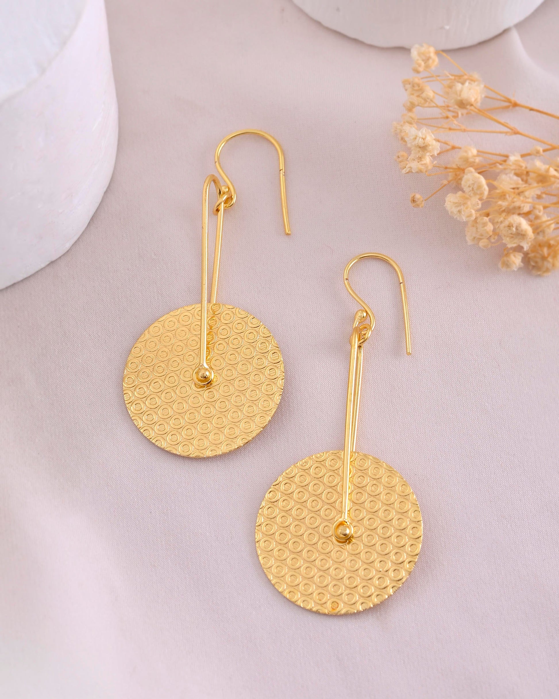 VOJ Gold-Polished Anti Tarnish Classic Stud Earrings - Swadesiicart