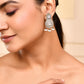 VOJ Silver Plated Beats Studded Classic Stud Earrings - Swadesiicart