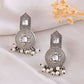 VOJ Silver Plated Beats Studded Classic Stud Earrings - Swadesiicart