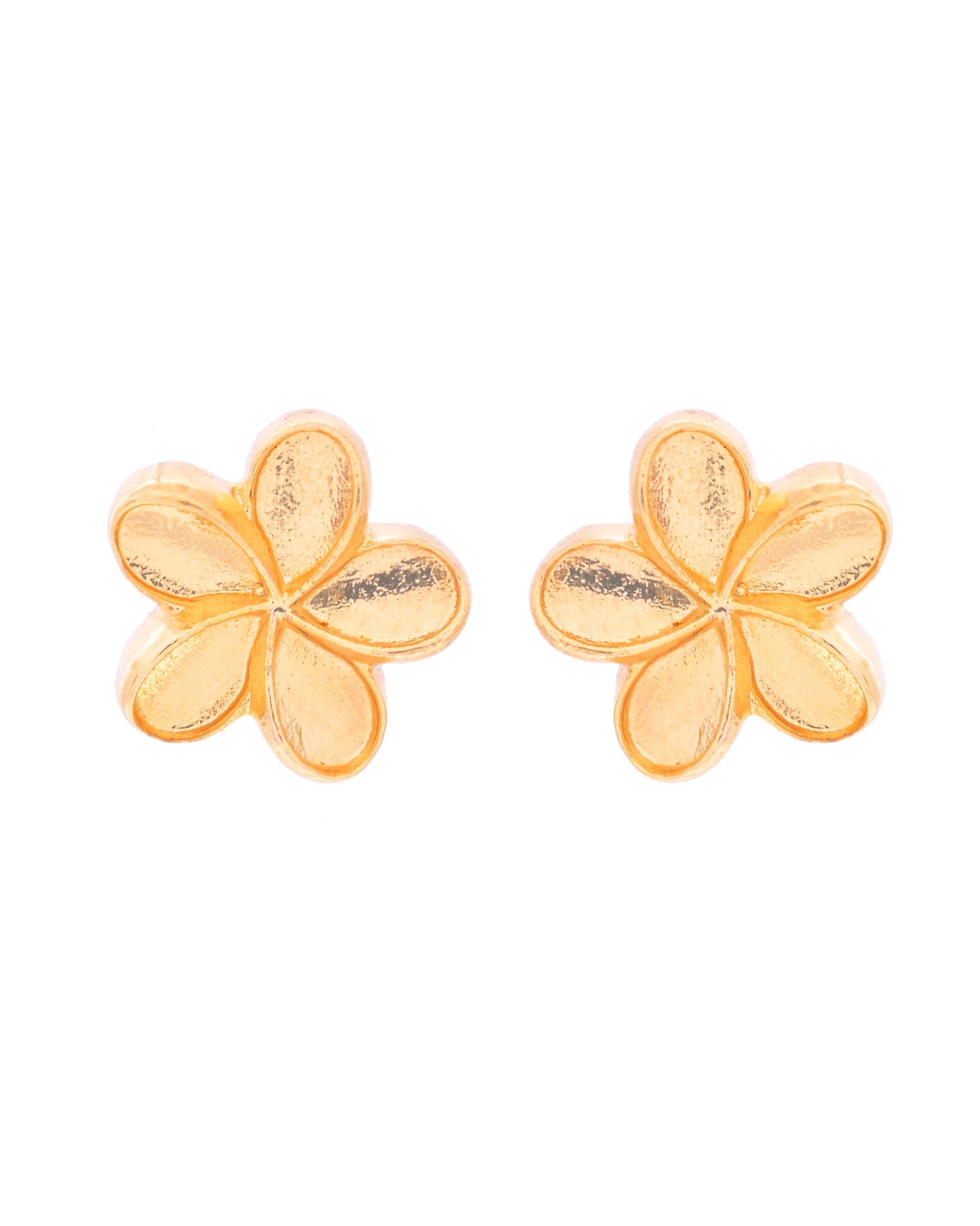 VOJ Gold-Polished Flower Shape Anti Tarnish Studs Earrings - Swadesiicart