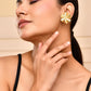 VOJ Gold-Toned Floral Studs Earrings - Swadesiicart