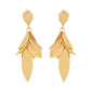 VOJ Gold-Toned Anti Tarnish Leafs Drop Earrings - Swadesiicart