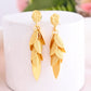 VOJ Gold-Toned Anti Tarnish Leafs Drop Earrings - Swadesiicart