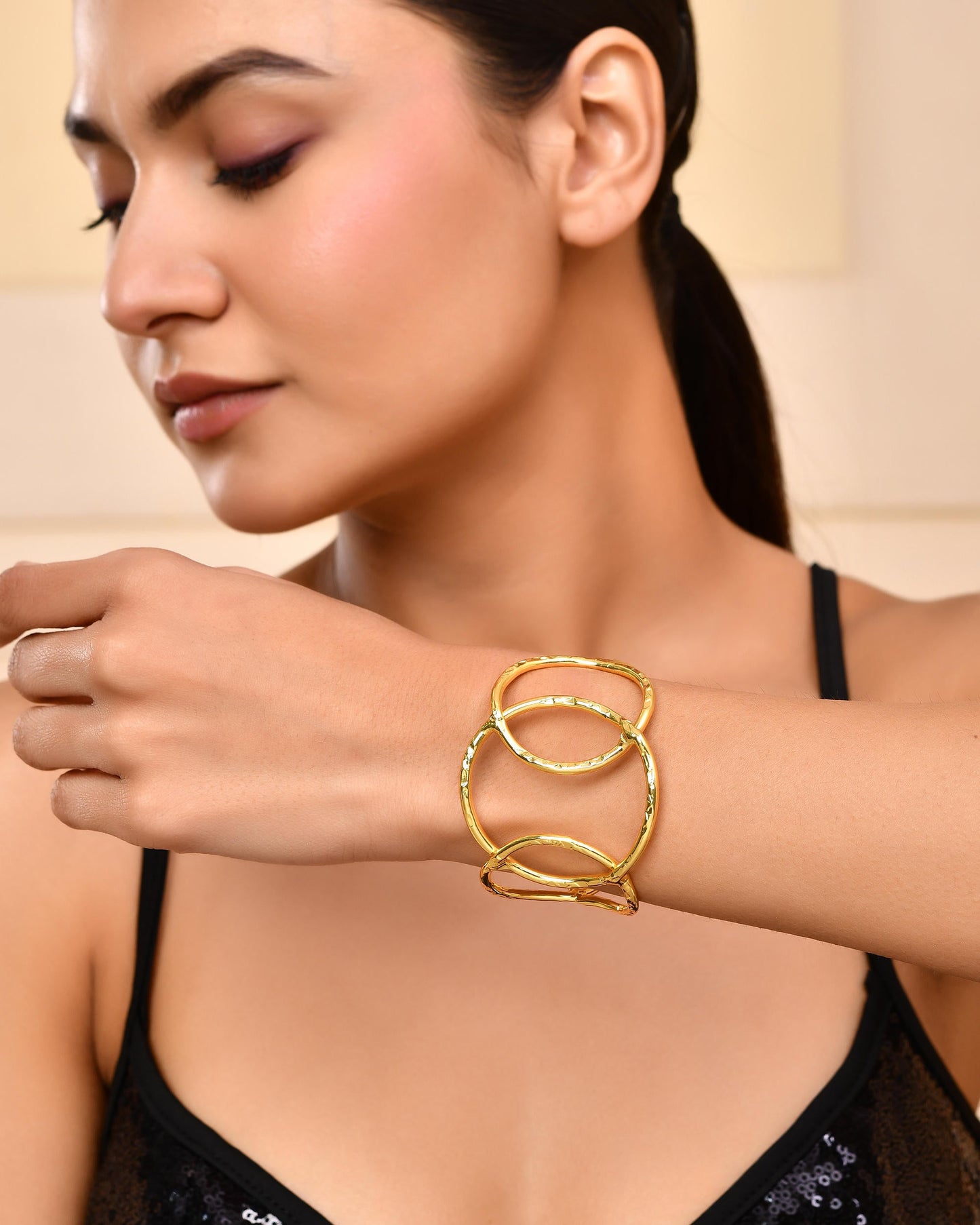 VOJ Gold-Polished Classic Anti Tarnish Kada Bracelet - Swadesiicart