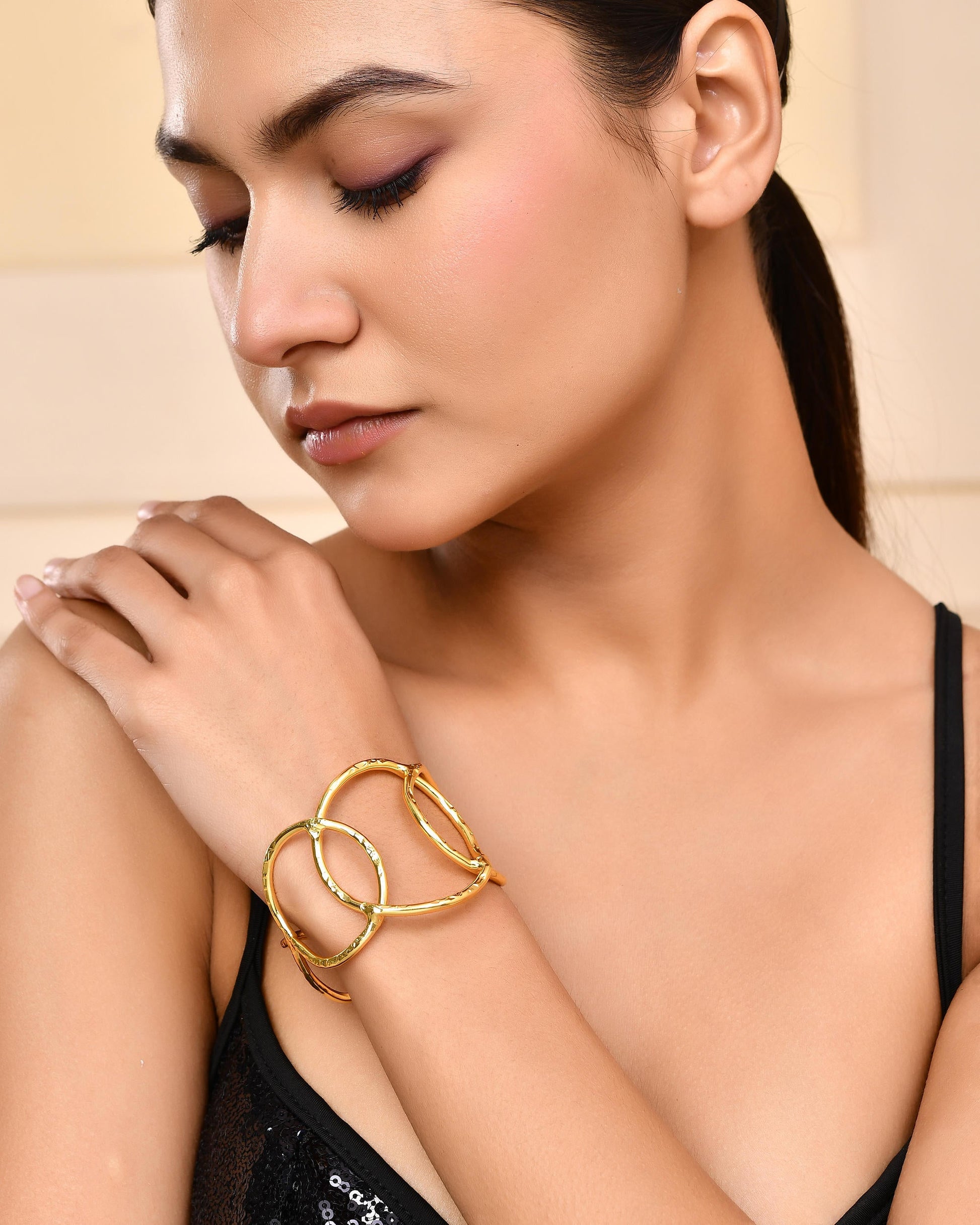 VOJ Gold-Polished Classic Anti Tarnish Kada Bracelet - Swadesiicart