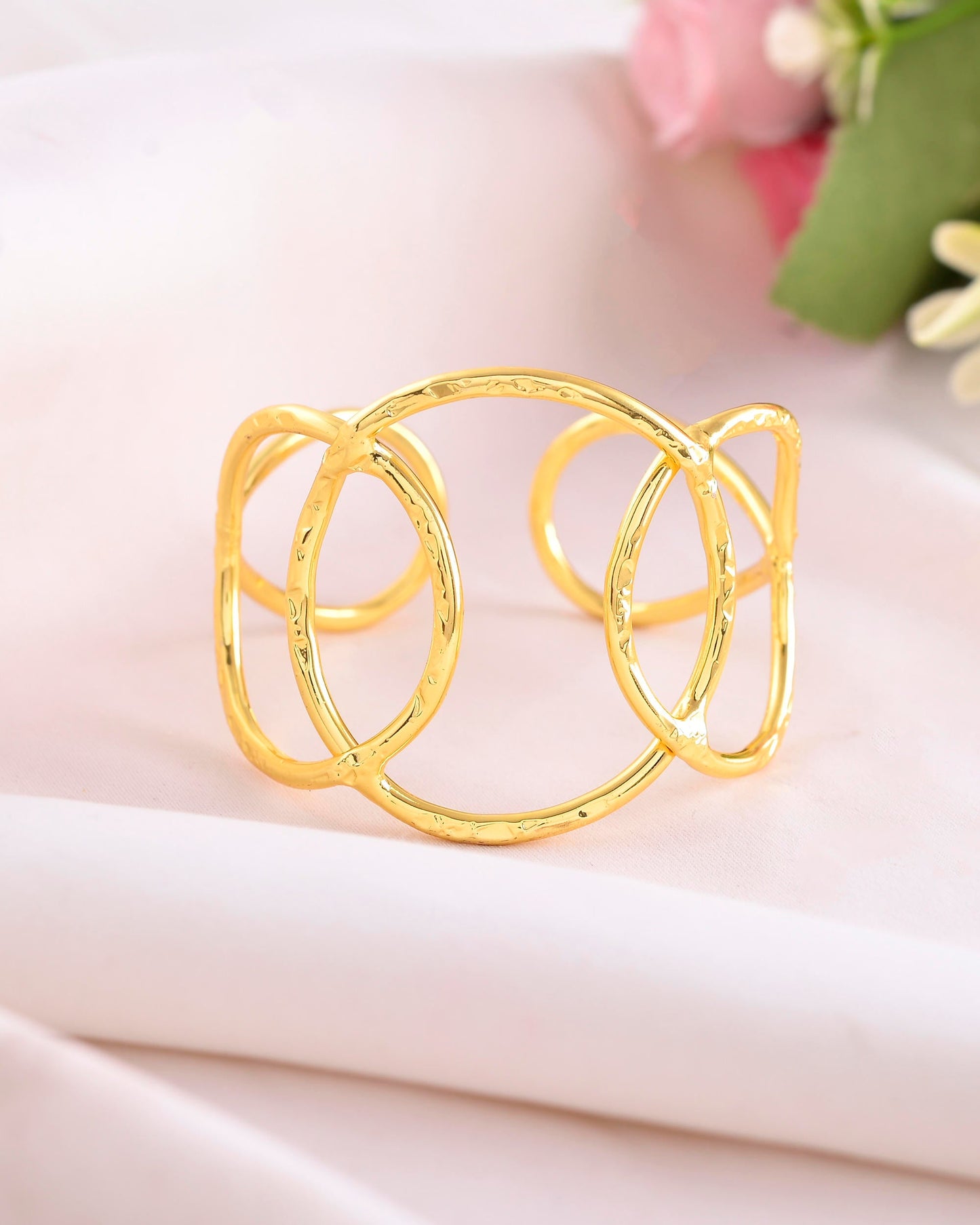 VOJ Gold-Polished Classic Anti Tarnish Kada Bracelet - Swadesiicart