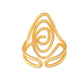 VOJ Gold-Polished Anti Tarnish Textured Finger Ring - Swadesiicart