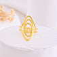 VOJ Gold-Polished Anti Tarnish Textured Finger Ring - Swadesiicart