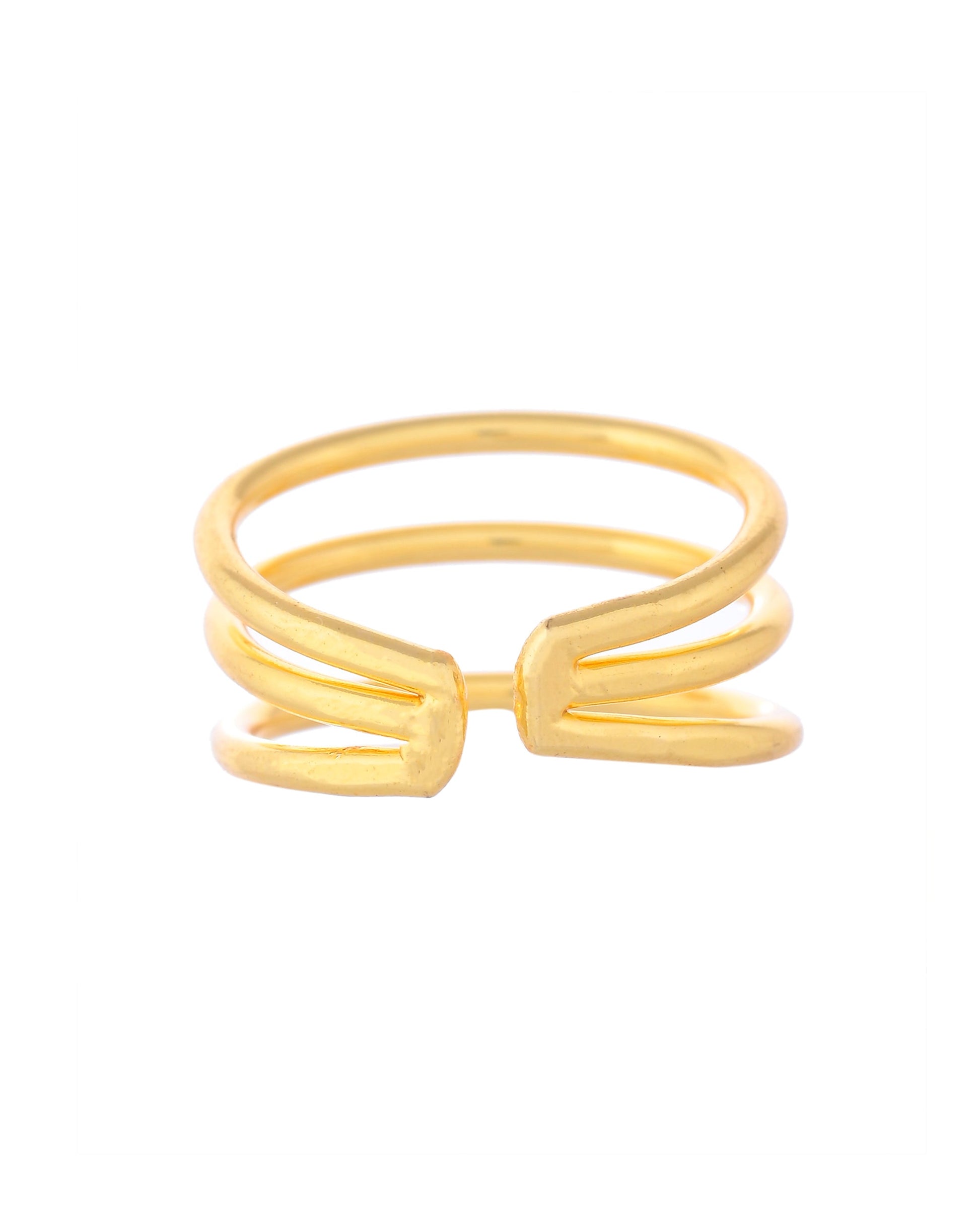 VOJ Gold-Polished Antitarnish Muti Layer Finger Ring - Swadesiicart