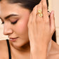 VOJ Gold-Polished Circular Designed Anti Tarnish Finger Ring - Swadesiicart